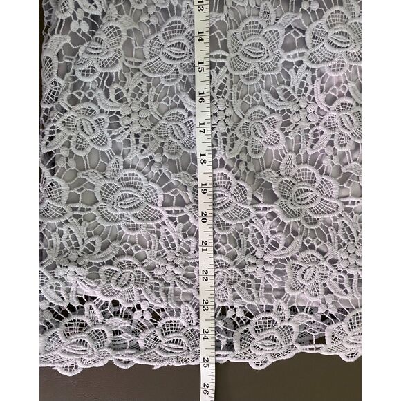 Nanette Lepore crocheted lace zip up high neck violet sleeveless top - Picture 7 of 7